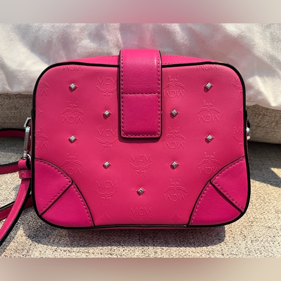 MCM Pink Leather Embellished Camera Bag - Picture 5 of 16